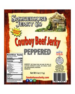 THS689107-960129 image(0) - Smokehouse Jerky 4oz Cowboy Cut Peppered Beef Jerky