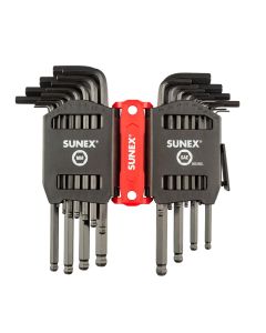 SUN98526BL image(0) - Sunex SAE/Metric 26 Piece Ball End Long Arm Hex Key Set, 2mm-10mm, 0.05"-3/8"