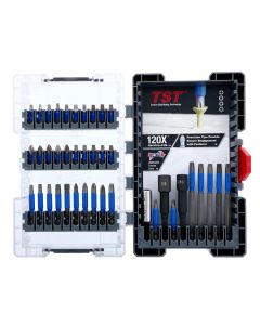 TerminatorBlue Bits are impact rated for power tools and rigorously heat-treated to produce a bit lasting 120 times the service life compared to standard bits. Set Includes: Nut Setter 3/8, 5/16, Phillips #1, #2, #3, Square #1, #2, #3, Torx T15, T20, T25,