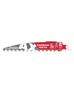 MLW48-00-5231 image(0) - Milwaukee Tool 6" 3 TPI The AX with Carbide Teeth for Pruning & Clean Wood SAWZALL Blade 1PK