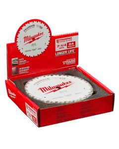 MLW48-41-0720 image(0) - Milwaukee Tool 7-1/4" 24T Framing Circular Saw Blades Bulk 10