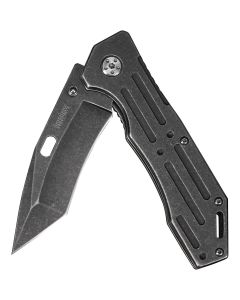 Kershaw Kershaw Lifter (1302BW); Tactical Tanto Pocket Knife with 3.5 Inch 4Cr14 Steel Blackwashed Blade with Stainless Steel Blackwash Handle, SpeedSafe Assisted Opening and Deep-Carry Pocketclip; 3.2 OZ.