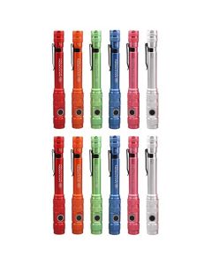 MXN03010 image(0) - Maxxeon WorkStar Rechargable LED Zoom Penlight/Inspection Light USB-C Mixed Display of Red, Orange, Green, Blue, Pink and Silver - Pack of 12