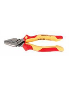 WIH32945 image(0) - Insul. Industrial Crimping Pliers 7" OAL. Industrial brushed finish. Two component ergo cushion grips.