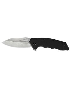 KER3930 image(0) - Kershaw Flitch Assisted Open Liner Lock Drop Point Blade EDC Folding Pocket Knife with Stonewashed Finish - Black