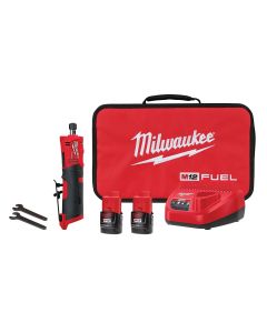 MLW2486-22 image(0) - Milwaukee Tool M12 FUEL Inline Die Grinder 2 Battery Kit