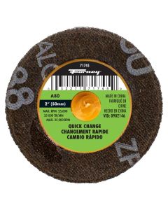 Forney Industries Quick Change Sanding Disc, 2 in, 80 Grit