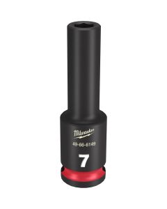 MLW49-66-6149 image(0) - Milwaukee Tool SHOCKWAVE Impact Duty  3/8"Drive 7MM Deep 6 Point Socket