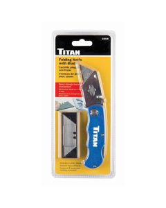 TIT55626 image(0) - Titan Folding Utility Knife - Blue