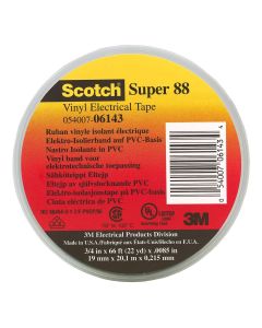 MMM06143 image(0) - 3M SCOTCH PREMIUM VINYL ELEC TAPE 88 GREY 10 ROLLS