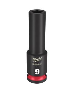 MLW49-66-6151 image(0) - Milwaukee Tool SHOCKWAVE Impact Duty  3/8"Drive 9MM Deep 6 Point Socket