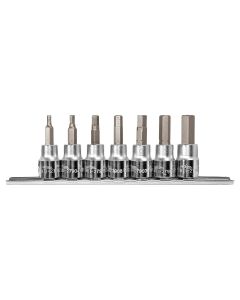 KTI27970 image(1) - K Tool International SOC HEX BIT SET 3/8" DR 7 PC MM