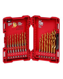 MLW48-89-4631 image(0) - Milwaukee Tool SHOCKWAVE Impact Duty RED HELIX Titanium Drill Bit Set &hyphen; 23PC