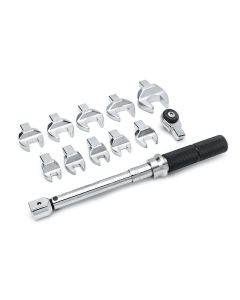 KDT89450 image(0) - 12 Pc. 1/4" Drive SAE Open End Interchangeable Torque Wrench Set