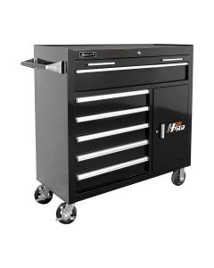 41 in. H2Pro Series 6 Drawer Rolling Cabinet, Black