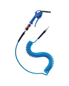 1/4" ID x 13' Coil hose with 1/4" prevoS1 Automotive safety coupling, 27202 OSHA blow gun and 1/4" plug