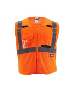 MLW48-73-5125 image(0) - Milwaukee Tool Class 2 Breakaway High Visibility Orange Mesh Safety Vest - S/M