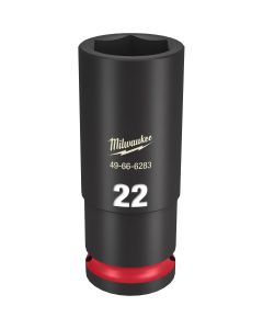 MLW49-66-6283 image(1) - Milwaukee Tool SHOCKWAVE Impact Duty  1/2"Drive 22MM Deep 6 Point Socket