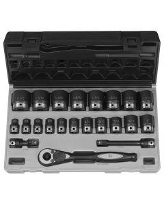 GRE82222 image(0) - Grey Pneumatic 1/2" Dr. 22pc Fractional Duo-Socket Set - 12 Pt.