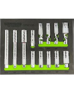 VIMSPM100 image(0) - VIM Tools Spark Plug Master Set, 13 Piece Set, Include Xl, Standard And Swivel Spark Plug Tools