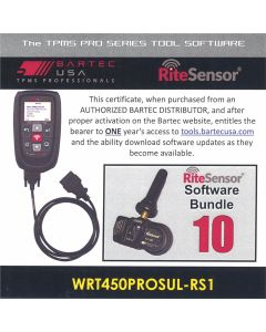 BATWRT450PROSULRS1E image(0) - Bartec USA 1 Year Software License for the Tech450PRO w/ 10 RITE-SENSORS