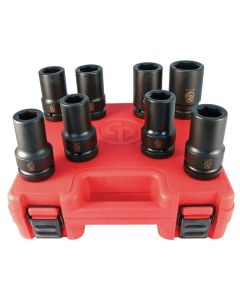 CPTSS808D image(0) - Chicago Pneumatic 1"DR 8PC SAE DEEP IMPACT SOCKET SET