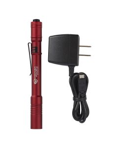 STL66136 image(0) - Streamlight Stylus Pro USB Bright Rechargeable LED Penlight - Red: Rechargeable battery, 120V AC Charge cord, Pocket clip, Nylon holster