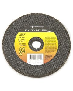 Cut-Off Wheel, Metal, Type 1, 3 in x 1/8 in x 3/8 in