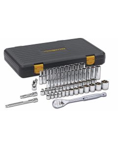 KDT80550P image(0) - GearWrench 56 Pc. 3/8" Drive 6 Point 120xp Standard & Deep SAE/Metric Mechanics Tool Set