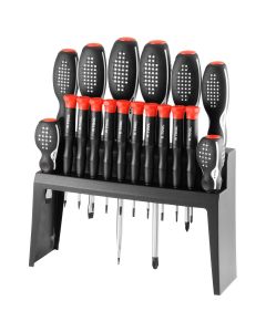 KTI11018 image(0) - K Tool International 18-Piece Screwdriver Set with Vertical Holder