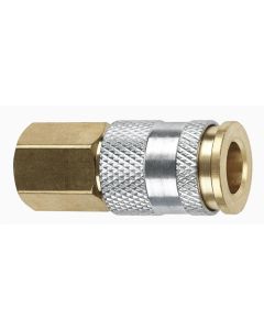 AMFC90-10 image(0) - Amflo 1/4" Coupler with 1/4" Female threads HI-FLO Brass- Pack of 10