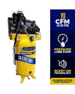 EMXESP05V08I1 image(0) - EMAX 5 HP 1 PH 80 GALLON VERTICAL WITH AIR SILENCER-With Pressure Lube Pump