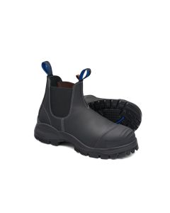 BLU990-090 image(0) - Steel Toe Slip-On Elastic Side Boots w/ Kick Guard, Black, AU size 9, US size 10