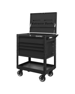EXTEX3304TCMBBK image(0) - Extreme Tools 33" 4-Drawer Deluxe Tool Cart w/Bumpers, Matte Bla