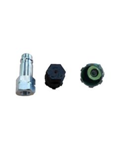 FJC2802 image(0) - R-1234yf Aluminum straight adapter with JRA Valve core with cap 1/8 NPT F M9 x 1