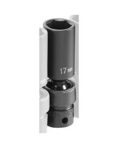 GRE1017UMD image(0) - Grey Pneumatic SOC 17MM 3/8D IMP UNIV 6PT DP BLK