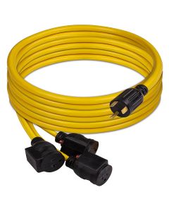 Power Cord TT-30P to 3 x 5-20R 25ft Extension 10 AWG and Storage Strap