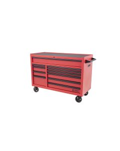 KTI75137 image(0) - K Tool International Tool Box 55 in. Premium 11 Drawer Double Bay 1,200 lb. (Matte Red)