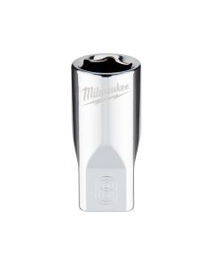 MLW45-34-9034 image(0) - Milwaukee Tool Milwaukee Tool 1/4" Drive 8mm Metric Socket with FOUR FLAT Sides, 6-Point, Vanadium Steel, Chrome