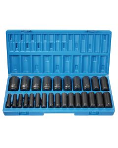 GRE1726MD image(0) - Grey Pneumatic 26 PC 1/2" DR 12 PT DEEP LENGTH METRIC SET