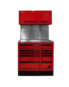 HOMRDCTS41001 image(0) - Homak Manufacturing 41 in. Centralized Tool Storage(CTS) Set includes Roller Cabinet,Canopy,Support Beams,Base Guard, Stainless Steel Top, Leg Levelers, and Solid Back Splash