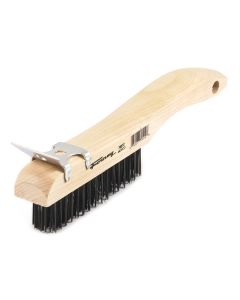 Forney Industries Scratch Brush with Scraper, Carbon, 4 x 16 Rows