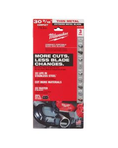 MLW48-39-0631 image(0) - Milwaukee Tool 30-9/16 in. 12/14 TPI COMPACT EXTREME THIN METAL BAND SAW BLADE 3PK