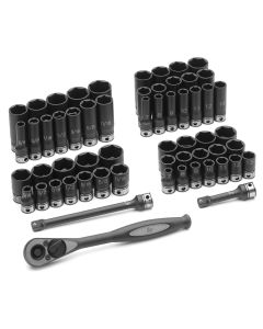 GRE81659CRD image(0) - Grey Pneumatic 3/8" Dr. 59pc Fract. & Metric Duo-Socket Set - 6 P