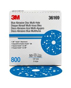 MMM36169 image(0) - 3M Hookit Blue Abrasive Disc Multihole 36169 (4PK)