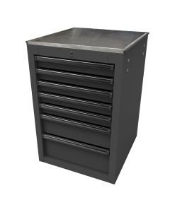 RS PRO 22 in. 7-Drawer Side Cabinet, Black