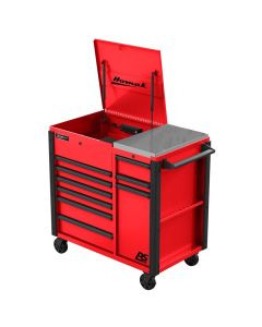 Homak Manufacturing 44" RSPRO 9-DRAWER POWER SERVICE CART-RED