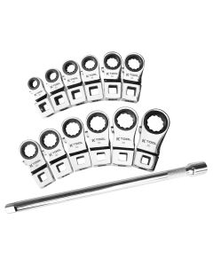 KTIXD2CWSM image(0) - K Tool International Crowsfoot Set 13 pc 3/8 in. Metric Ratcheting