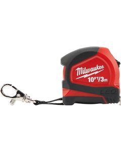 MLW48-22-6601 image(0) - Milwaukee Tool 10ft / 3m Keychain Tape Measure with LED