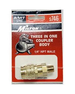 MILS746 image(0) - Milton Industries 3-Way 1/4" Male Body "A, M & T"